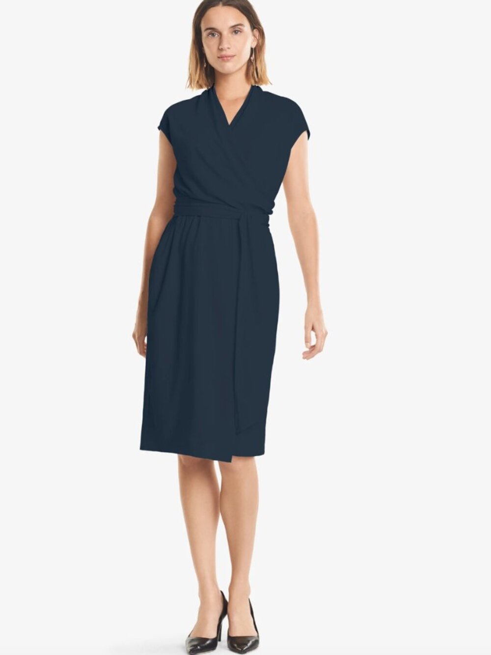 MM LaFleur  Hailey Dress—Wave Crepe, Size 14, River